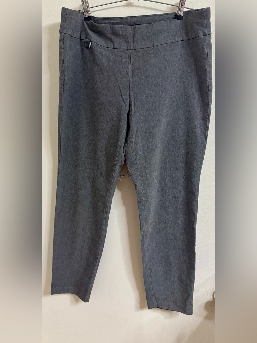 Alfani Charcoal Gray Stretch Straight-Leg Pants